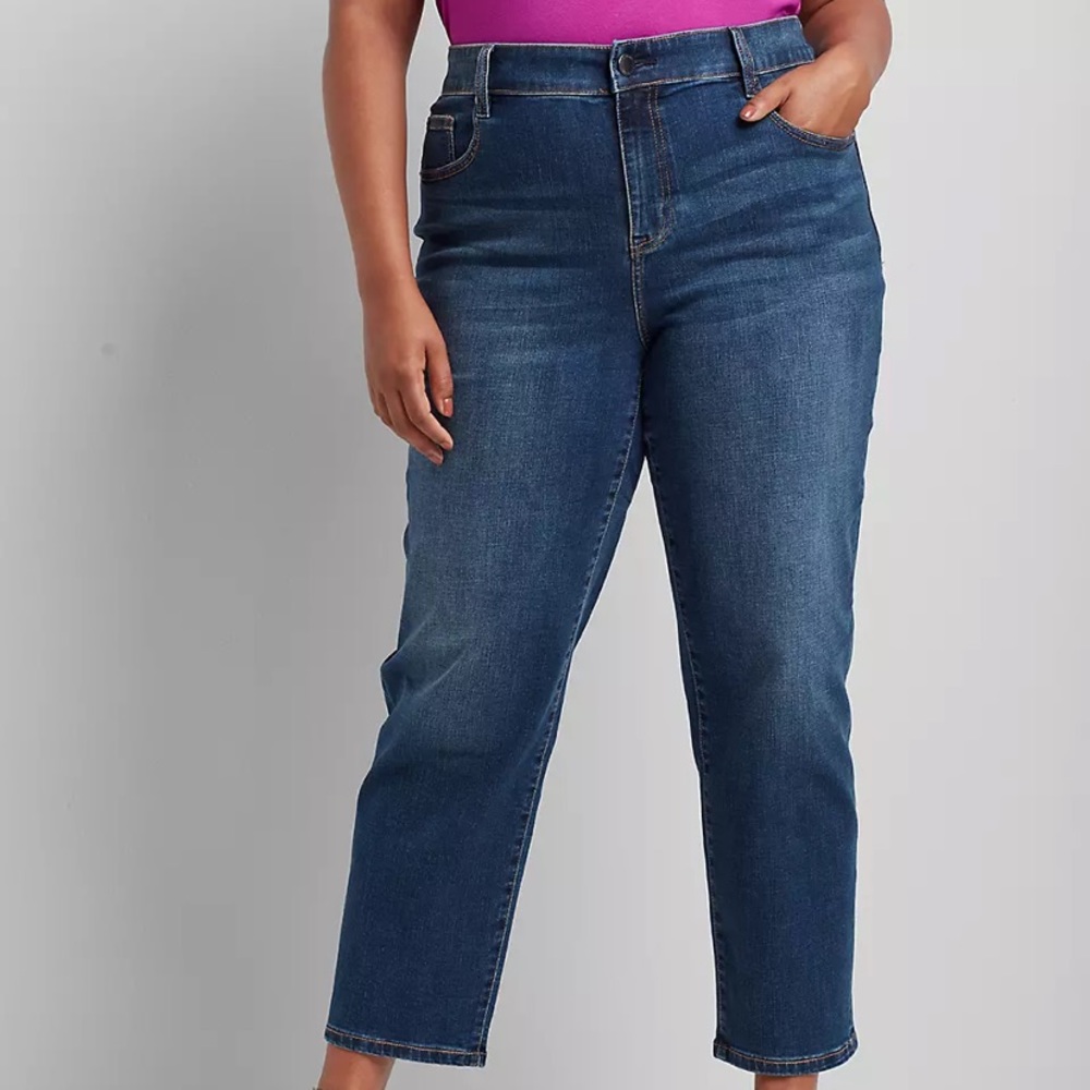 Lane Bryant High Rise Girlfriend Straight Jeans